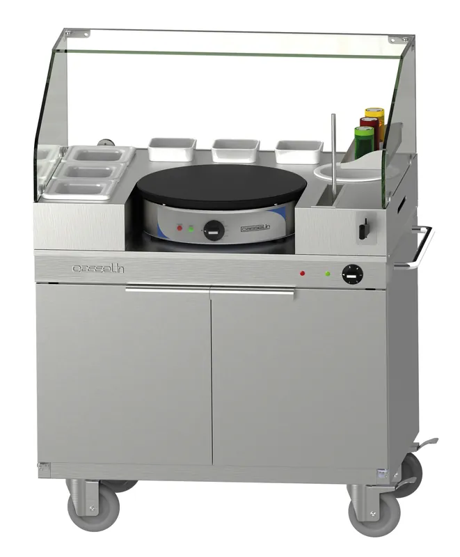 Trolley Verrijdbaar voor de Crepe Maker Serveerstation 40 - 903x625x(H)1150mm Alleen Vandaag