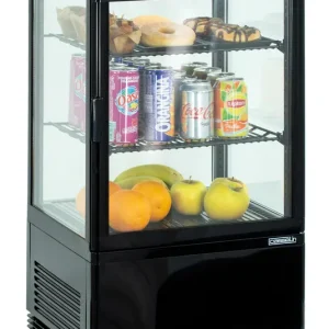 Voordeelprijs Mini Koelvitrine 58 Liter Zwart - 130W - 425x380x(H)805mm