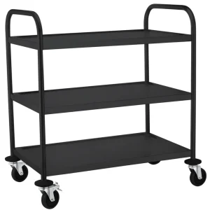 Tijdelijk Beschikbaar Serveerwagen Mat Zwart - 50kg Per Blad - 910x590x(h)950mm