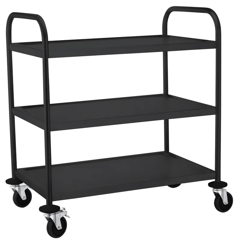 Tijdelijk Beschikbaar Serveerwagen Mat Zwart - 50kg Per Blad - 910x590x(h)950mm