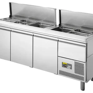 Saladette 3 Deurs + Lade - Geschikt voor 5x GN 1/1 - 1860x700x(H)900mm Beperkte Voorraad