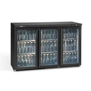 Flessenkoeling 3-Deurs - Antraciet - Gamko LG3/315G Maxiglass - 315L - Klapdeuren - 1350x576x850mm Direct Beschikbaar