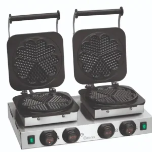 Dubbele Wafelijzer MDI 2HW211 - Gietijzer - Hartvormige Wafels - 4,4 kW - 600x450x(H)220mm Premium