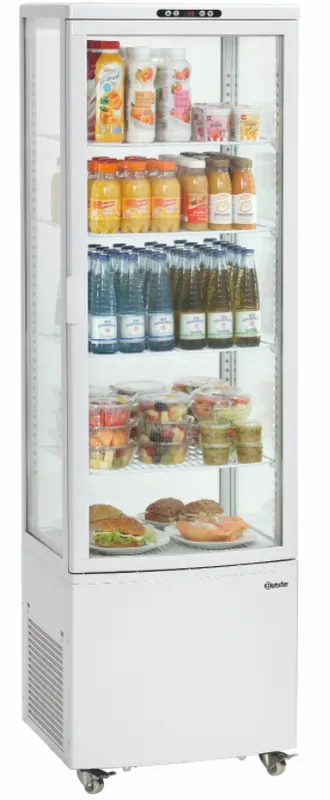 Koelvitrine Wit - Verrijdbaar - 235 Liter - 525x455x(H)1703mm Weekendaanbieding
