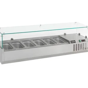 Opzetkoelvitrine - 5x 1/4 GN - 120x33,5x(H)44.8 cm Tijdelijk Beschikbaar