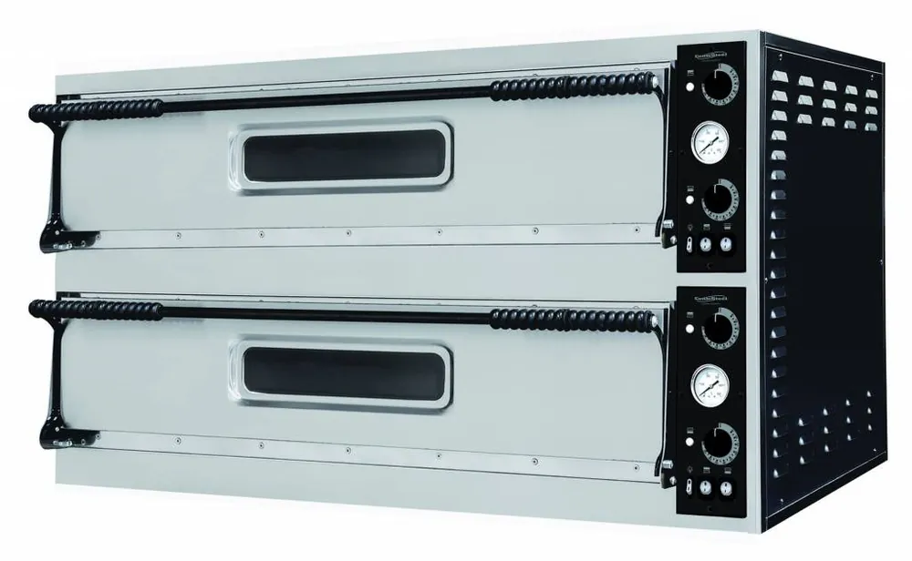 Pizzaoven Dubbel, 2 x 3 Pizza's Ø350mm - 8800W - 1305x600x745(h)mm Weekendaanbieding