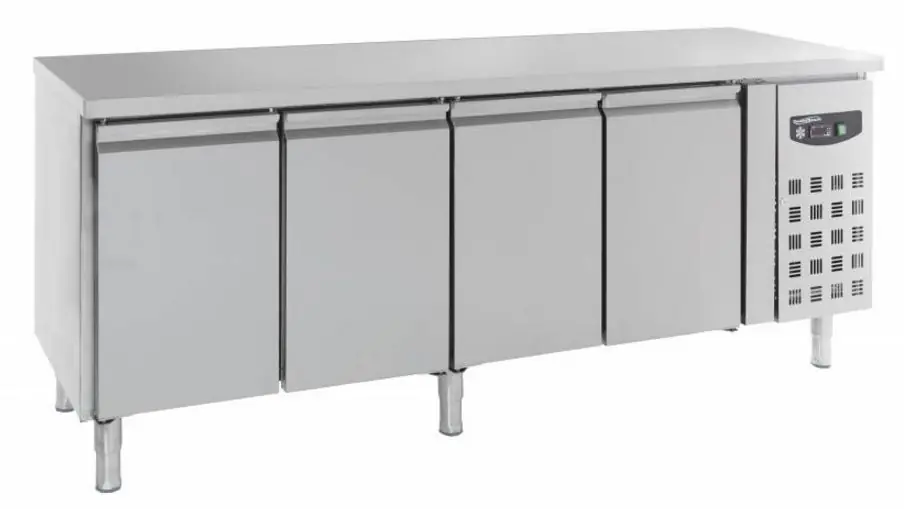 Koelwerkbank - RVS - 4 deurs - 223x60x(h)86cm Gecertificeerd