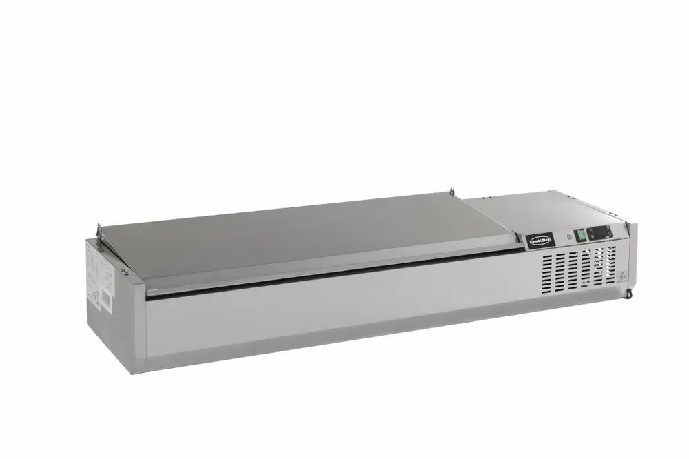 Opzetvitrine RVS Deksel - 4 x 1/3gn - 1200x395x(h)225mm Merkproduct