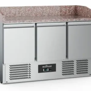 Laatste Versie Pizzawerkbank - RVS - 3 deurs - 140x70x(h)102cm