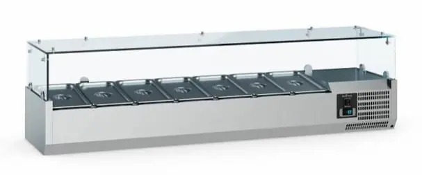 Betaalbaar Opzetkoelvitrine - 4x 1/3 GN - 120x39,5x(H)43,5 cm