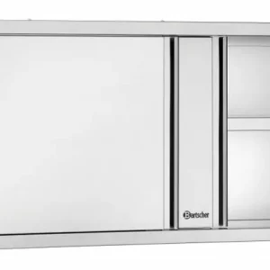 Hangkast RVS 1400(b)x400(d)x660(h)mm met 2 Schuifdeuren 1 Verstelbaar Tussenschap Dagaanbieding