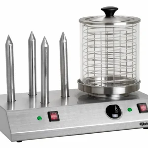 Elektrische Hotdog Koker - 4 Verwarmingsstaven - Edelstaal - 500x285x(H)390mm Shop Nu