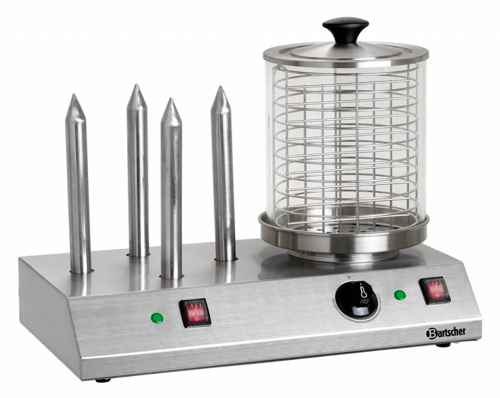 Elektrische Hotdog Koker - 4 Verwarmingsstaven - Edelstaal - 500x285x(H)390mm Shop Nu