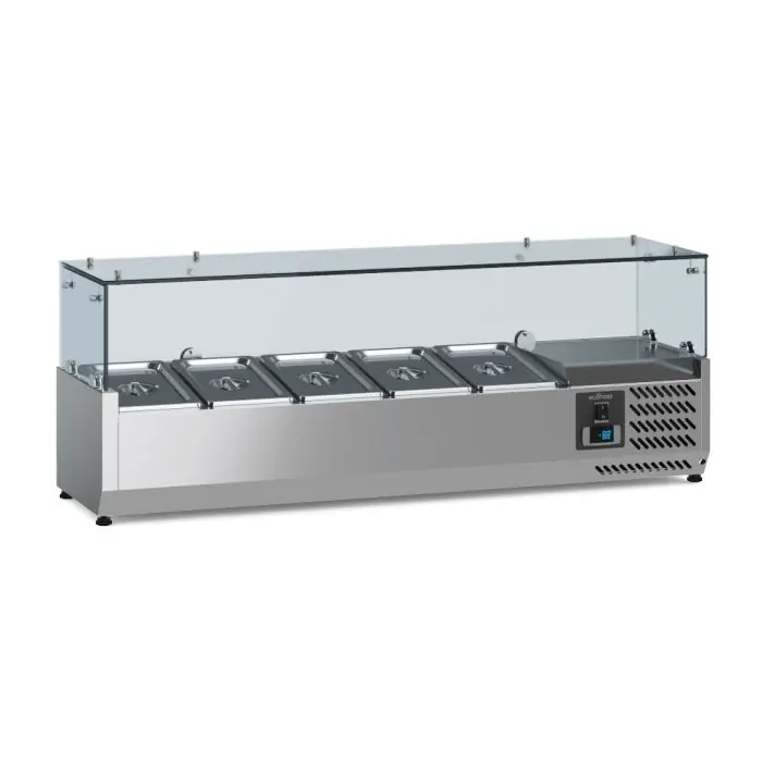 Opzetkoelvitrine - 5x 1/4 GN - 120x33,5x(H)43,5 cm Koopje
