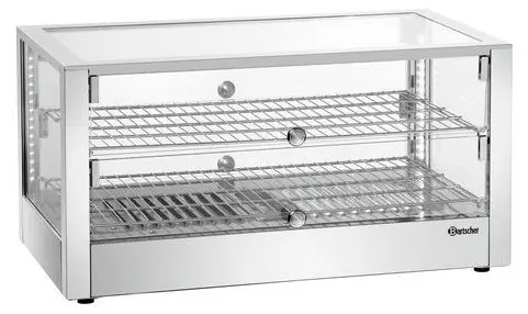 Speciale Aanbieding Warmhoudvitrine VIERKANT - 80 Liter - 1kW - Tweezijdig Bedienbaar - 700x430x365(h)mm