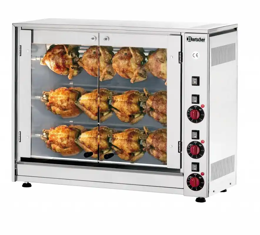 Exclusieve Aanbieding Elektrische Kippengrill - 3 Spitten - 880x430x(h)710mm - 5KW - 12 Kippen