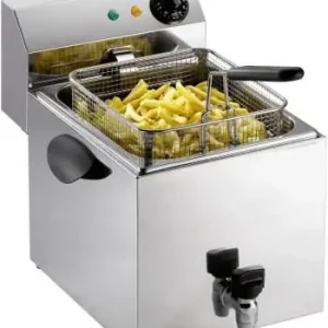 Friteuse met Tapkraan - 8 Liter - 3,25kW - 260x450x(H)340mm Uitverkoop