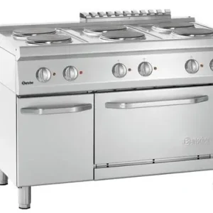 Korting Elektrisch Fornuis + Oven - 6 Kookplaten Ø220mm - 400V - GN 1/1 - 1200x700x850(h)mm