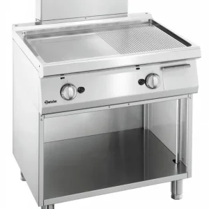 Koopje Gasbakplaat 700 serie - Onderbouw open - glad gegroefd - 800x700x(h)850-900mm