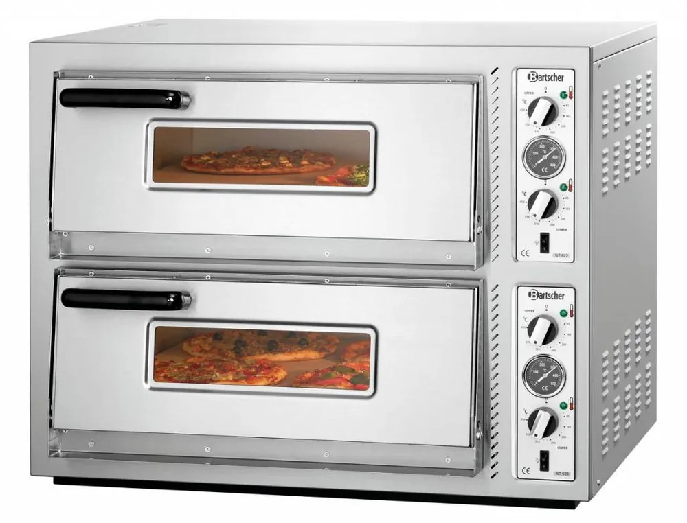 Korting elektrische pizzaoven - 2x4 pizza Ø 300mm - 10kW-400V - 885x790x(h)710mm