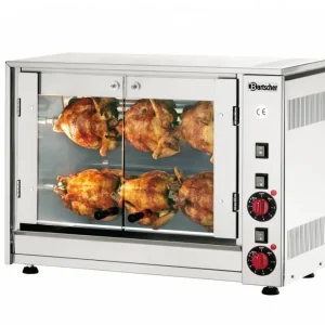 Aanbieding Elektrische Kippengrill - 2 Spitten - 700x360x(h)530mm - 2.8KW - 6 Kippen