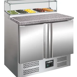 Op = Op SARO Pizzawerkbank met glasvitrine model PS 200 G