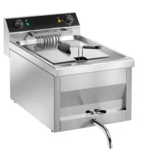Voordeelprijs Friteuse - Model Gastroline - Met aftapkraan - 400V - 6kw - 9 Liter - 300x540x(H)310 mm