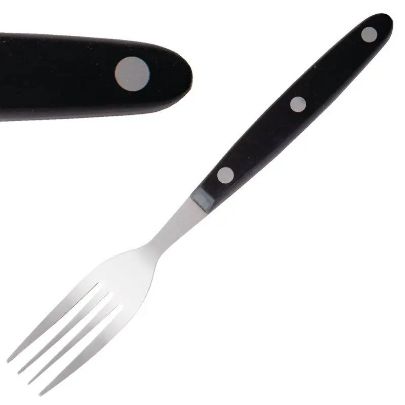 Direct Verzonden Steakvork - Zwart Heft - 12 Stuks