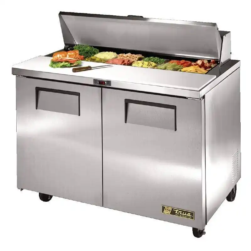 Saladette 2 deurs - 340 Liter - TSSU-48-12 - 123x77x(h)109cm - 5 jaar garantie Merkproduct