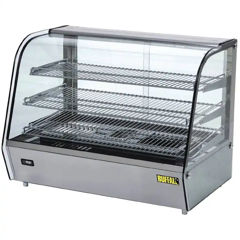 Snelle Levering Warmhoudvitrine RVS - 3 Roosters - 2 Schuifruiten - 860x570x(h)670mm
