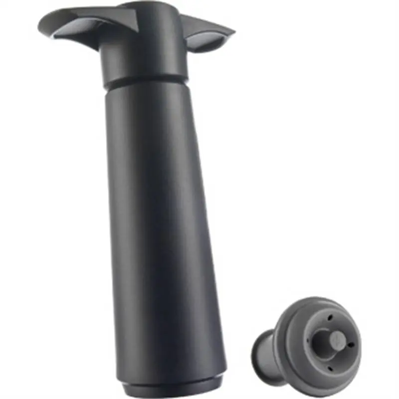 Flesafsluiter Zwart - Vacu Vin - Incl. 2 Stoppers Op = Op