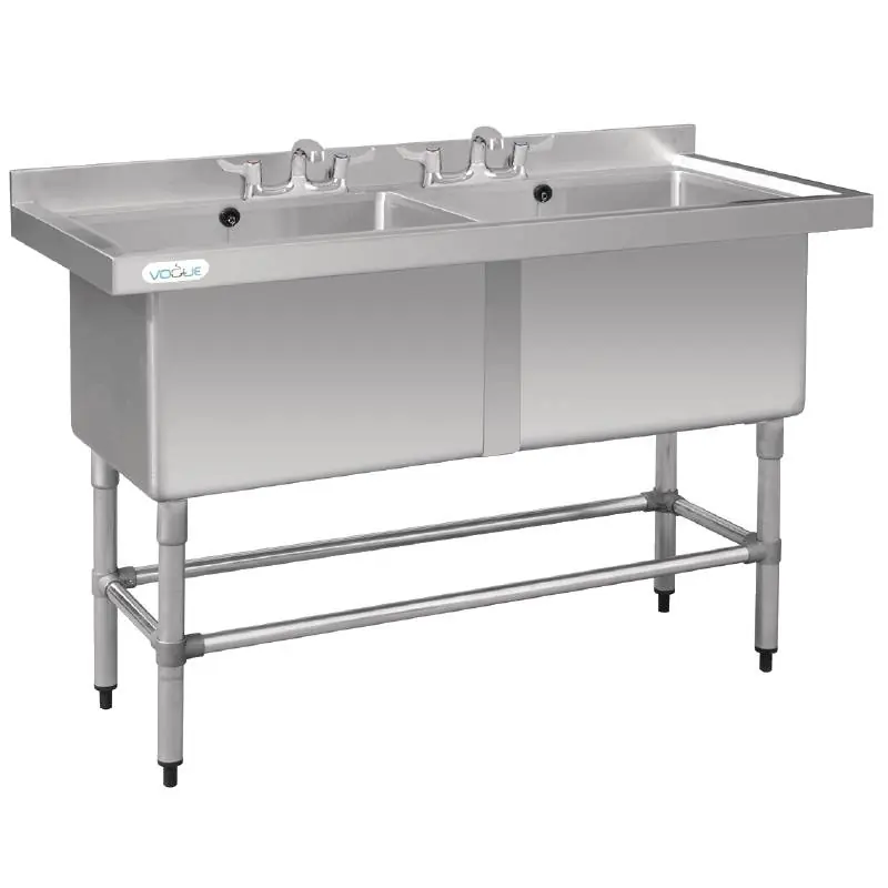 Spoeltafel met Dubbele Wasbak - 1410x600x900(h) - Wasbakken Extra Diep 400mm1410(b)x600(d)x900(h)mm Dagaanbieding