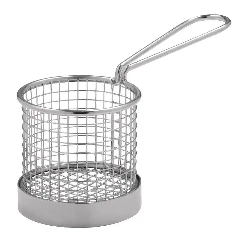 Seizoensaanbieding Panier De Présentation + Manche Inox - Olympia - Ø80x80(H)mm
