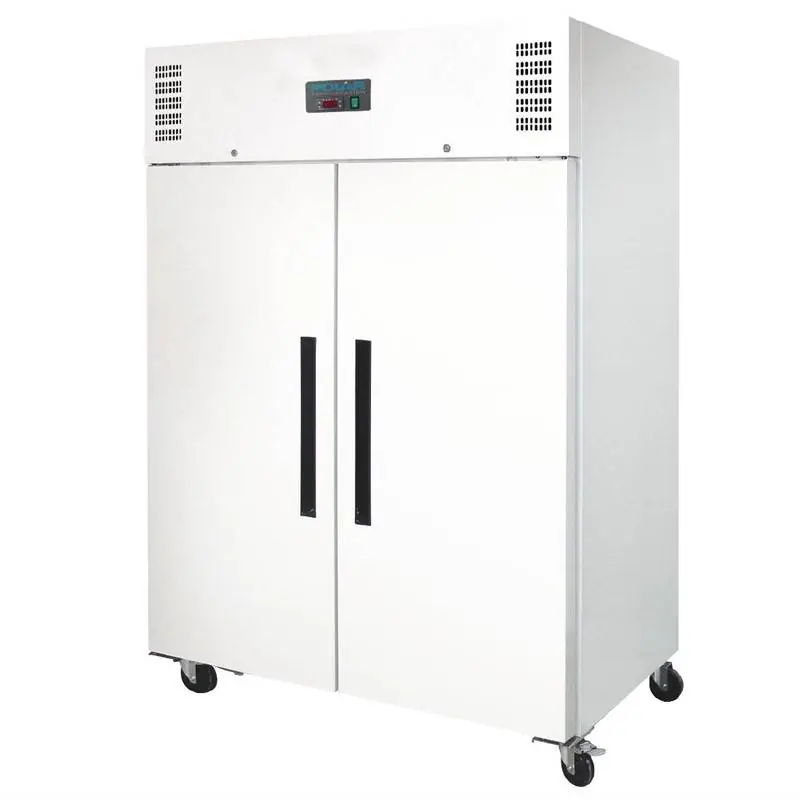 Exclusieve Aanbieding Wit Stalen Vrieskast op Wielen - 134x81x(h)200cm - Dubbele Deur - 1200 Liter - 2/1 GN