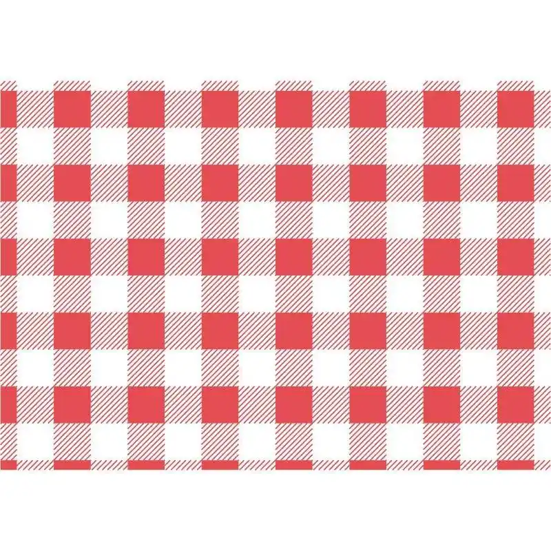 Gecertificeerd Vetvrij Papier - Rood Gingham Stijl - 250x250mm - Verpakt per 200
