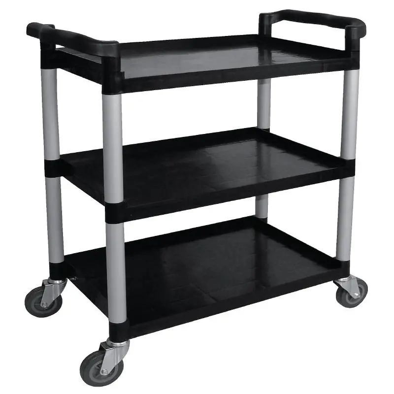 Serveerwagen Zwart PP - 3 Bladen - tot 130 kg520(b)x1070(d)x960(h)mm Speciale Aanbieding