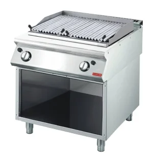Op = Op Lavasteengrill Gas RVS - met Onderstel - met Grill Rooster - 80x70x(h)85cm - 15kW