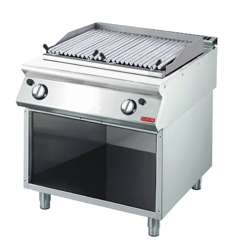 Op = Op Lavasteengrill Gas RVS - met Onderstel - met Grill Rooster - 80x70x(h)85cm - 15kW