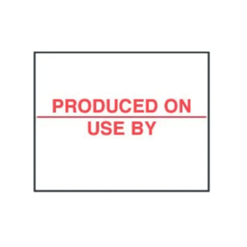 Labels: Produced On/Use - 20x16mm Gereduceerde Prijs