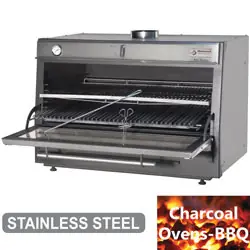 Houtskool Oven - BBQ - GN2/1 +GN1/1 - 150kg/uur - 1200x733(1176)xh870mm Gratis Retour