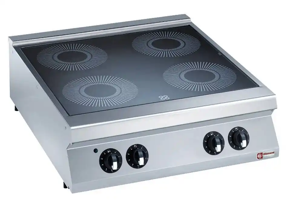 Fornuis Vitrokeramisch - Elektrisch - 4 Zones - 4x4kW - 800x900x250/320(h)mm Actieprijs