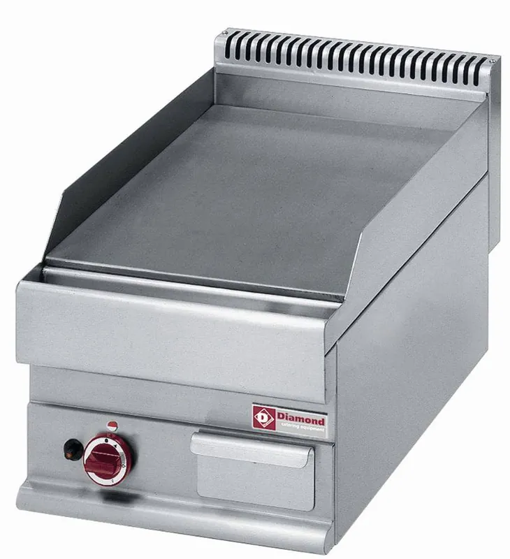 Bakplaat op gas met vlakke plaat -Top- - 400x650x(h)280/380mm Tijdelijk Beschikbaar
