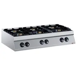 Tafelmodel gasfornuis - 6 branders - 10kw + 6kw - 1200x900x(h)250mm Actieprijs