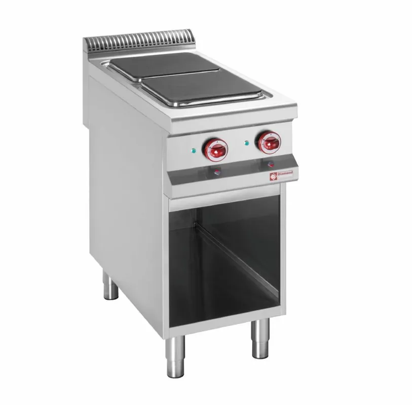 Favoriet Elektrisch fornuis met 2 kookplaten op open kast - 400x900x(h)850/920mm