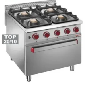 Superprijs Fornuis 4 branders op gasoven GN 2/1 - 800x900x(h)850/920mm