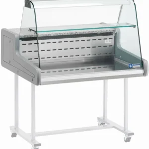 Betrouwbaar Koeltoonvitrine XL van RVS + Verlichting - met Schuifdeuren - Onderstel Los Te Verkrijgen - 150x93x(h)66 cm