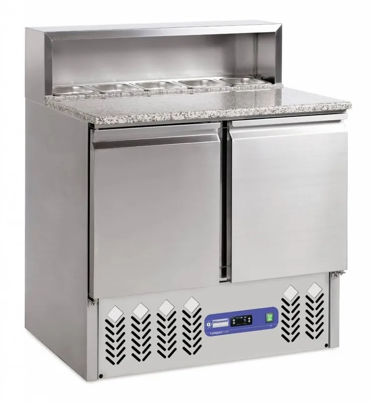 Alleen Vandaag 2-deurs gekoelde pizzas tafel GN1/1, gekoelde structuur 5x GN1/6-150 mm - 900x700x(h)850mm