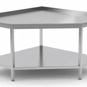 Table de Travail d'Angle | INOX | Etagère Basse | Rebord | (l)700-1000mm | 600-700mm(p) Aanbieding