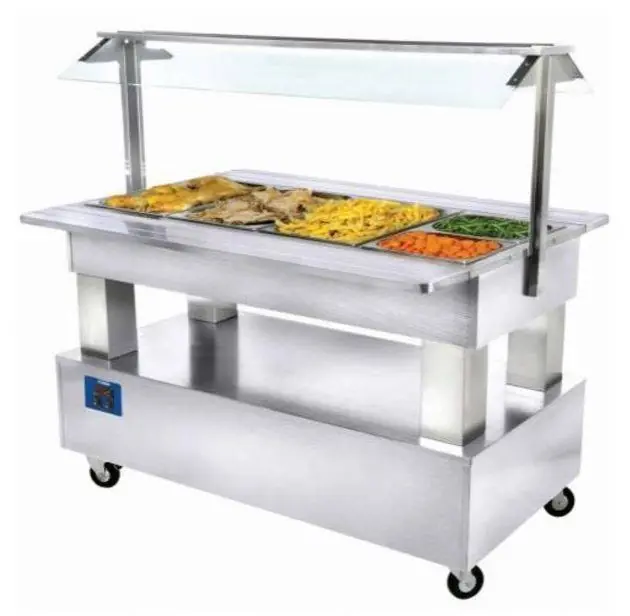 Bain Marie Buffet - Verwarmd - 4 x 1/1 GN - Wit Hout Flitsaanbieding
