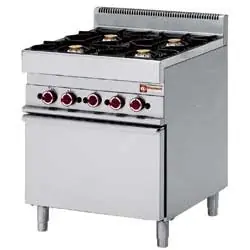 Finale Uitverkoop Gasfornuis 4 branders met gasoven - 700x650x(h)850/950mm